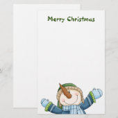 Bonne papeterie de Noël Snowman (Devant / Derrière)