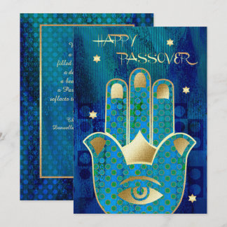 Bonne Pâque. Carte de symbole Hamsa Hand Lucky