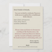 Bonne Pâque | Invitation Seder Pesach (Dos)