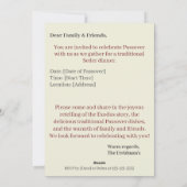 Bonne Pâque | Invitation Seder Pesach (Dos)