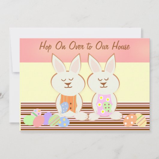 Bonne Pâques Bunnies Luncheon Invitation (Devant)