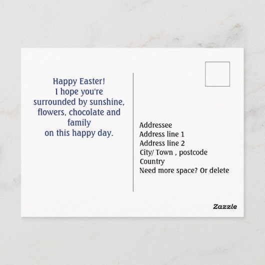 Bonne Pâques (folk) jaune Carte postale (Dos)