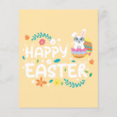 Bonne Pâques, Oeufs, Lapin & Fleurs Papeterie (Dos)