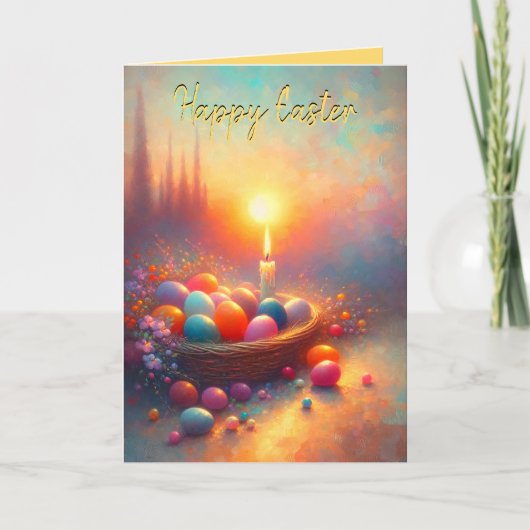 Bonne Pâques Panier Panier Plié Carte de vacances (Devant)