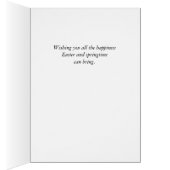 Bonne Pâques pour Goddad, mignon lapin avec fleur (Intérieur (Droit))