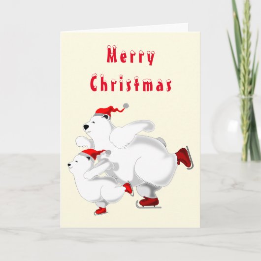 Bonne Patinage Oear Carte de Noël (Devant)