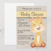 Bonne Petite Giraffe Baby shower Invitation (Devant / Derrière)