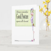 Bonne Posture Funny Femme Carte d'anniversaire (Fleur jaune)
