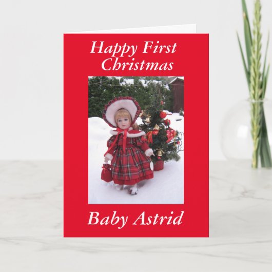 Bonne première carte bébé Astrid de Noël (Devant)