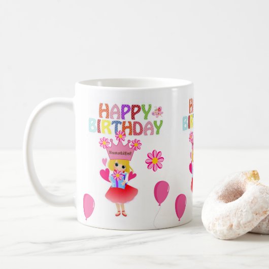 Bonne princesse Mug Anniversaire (Avec donut)