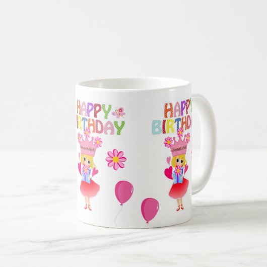 Bonne princesse Mug Anniversaire (Devant droit)
