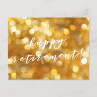 Bonne retraite ! Carte postale Glamour Gold Sparki
