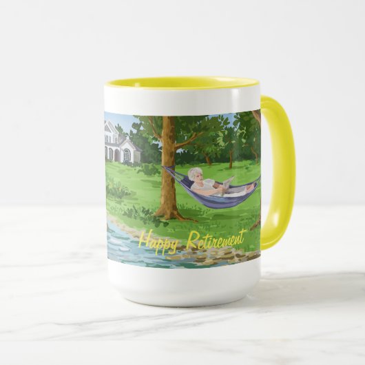Bonne retraite Personnalisez Mug (Dame à Hammock) (Devant droit)