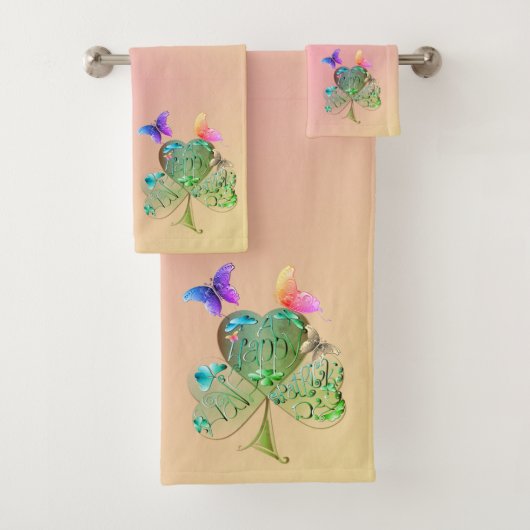 "Bonne Saint Patrick's Day" Serviette Shamrock (En situation)