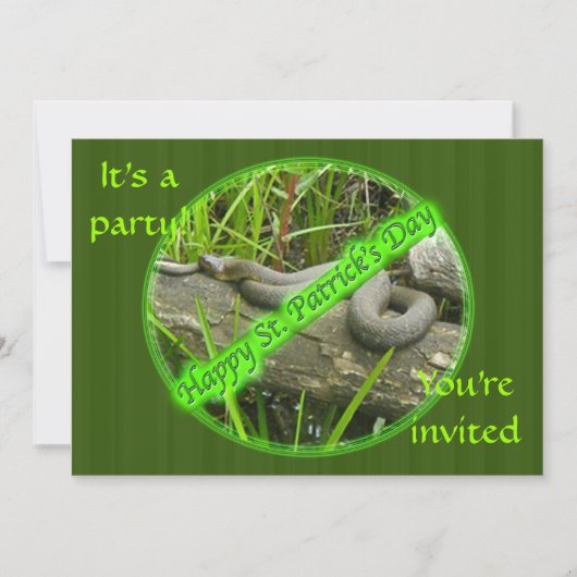 Bonne Saint Patty's Day No Snakes Invitation (Devant)