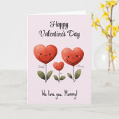 Bonne Saint Valentin, Carte de Papa & Bébé, (Fleur jaune)