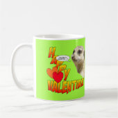 Bonne Saint Valentin Meerkat Cust. Mug deux coeurs (Gauche)