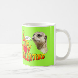 Bonne Saint Valentin Meerkat Cust. Mug deux coeurs