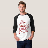 Bonne Saint Valentin Raglan T-Shirt ❤️ | Libre (Devant entier)