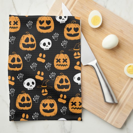 Bonne serviette de cuisine Motif Halloween (Quart Plié)