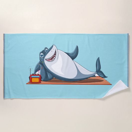 Bonne serviette de plage en coton de requin (Devant)