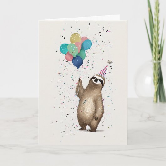 Bonne Sloth Celebration Carte de voeux (Devant)