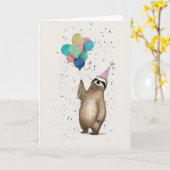 Bonne Sloth Celebration Carte de voeux (Fleur jaune)