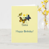 Bonne Soeur d'anniversaire - Carte BTFL (Fleur jaune)
