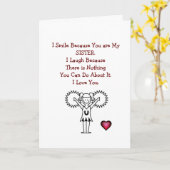 Bonne Soeur d'anniversaire - Carte de sourire (Fleur jaune)