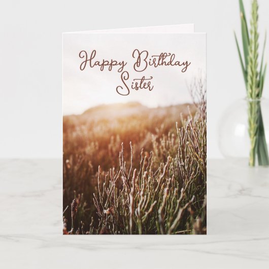 Bonne Soeur d'Anniversaire - Rustique Carte d'Anni (Devant)