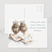 Bonne Soeur Jour Carte de voeux Pastel Mode (Devant / Derrière)