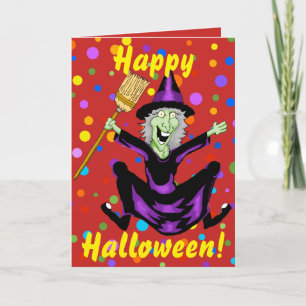 Bonne sorcière Halloween Carte de voeux