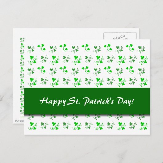 Bonne St. Patrick's Day Custom Shamrock Carte post (Devant / Derrière)