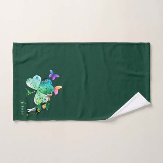 "Bonne St. Patrick's Day" Leprechaun Bath T (Serviette à main)