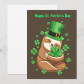 Bonne St. Patrick's Day Sloth invitation (Devant / Derrière)