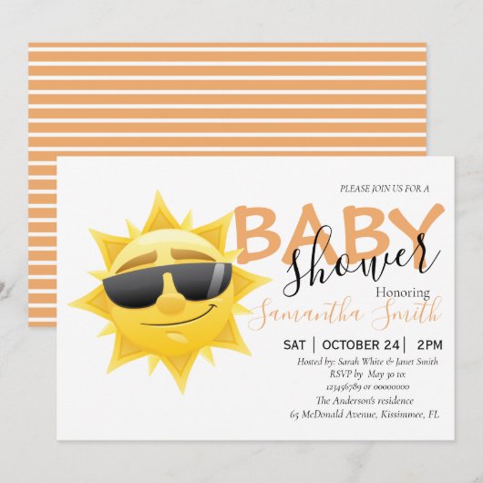 Bonne Sunshine Boho Invitation (Devant / Derrière)