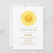 Bonne Sunshine Jaune Invitation Anniversaire (Devant)