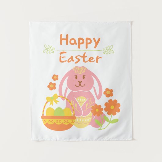 Bonne Tapisserie de lapin de Pâques (Devant)
