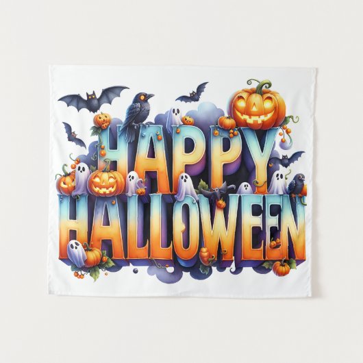 Bonne Tapisserie d'Halloween (Devant (Horizontal))