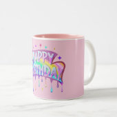 "Bonne Typographie d'anniversaire" Mug (Devant droit)