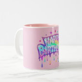 "Bonne Typographie d'anniversaire" Mug (Devant gauche)