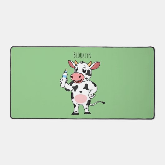 Bonne vache avec dessin animé de biberon (Recto)