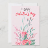 Bonne Valentine Watercolor Flowers Carte de vacanc (Devant)