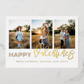 Bonne Valentines 3 Photo Collage Carte de famille (Recto)