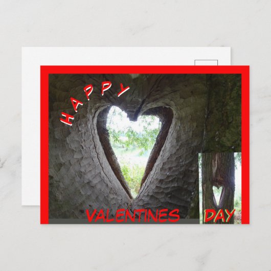 Bonne Valentines Day Heart in Tree Carte postale (Devant / Derrière)