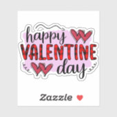 Bonne valentines jour autocollant (Feuille)