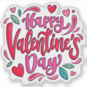 Bonne valentines jour autocollant (Devant)