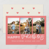 Bonne Valentines Rose Photo Collage Carte de famil (Devant / Derrière)