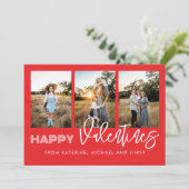 Bonne Valentines Rouge Photo Collage Carte de fami (Debout devant)