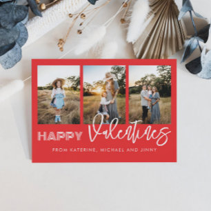 Bonne Valentines Rouge Photo Collage Carte de fami